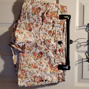 Floral jean shorts